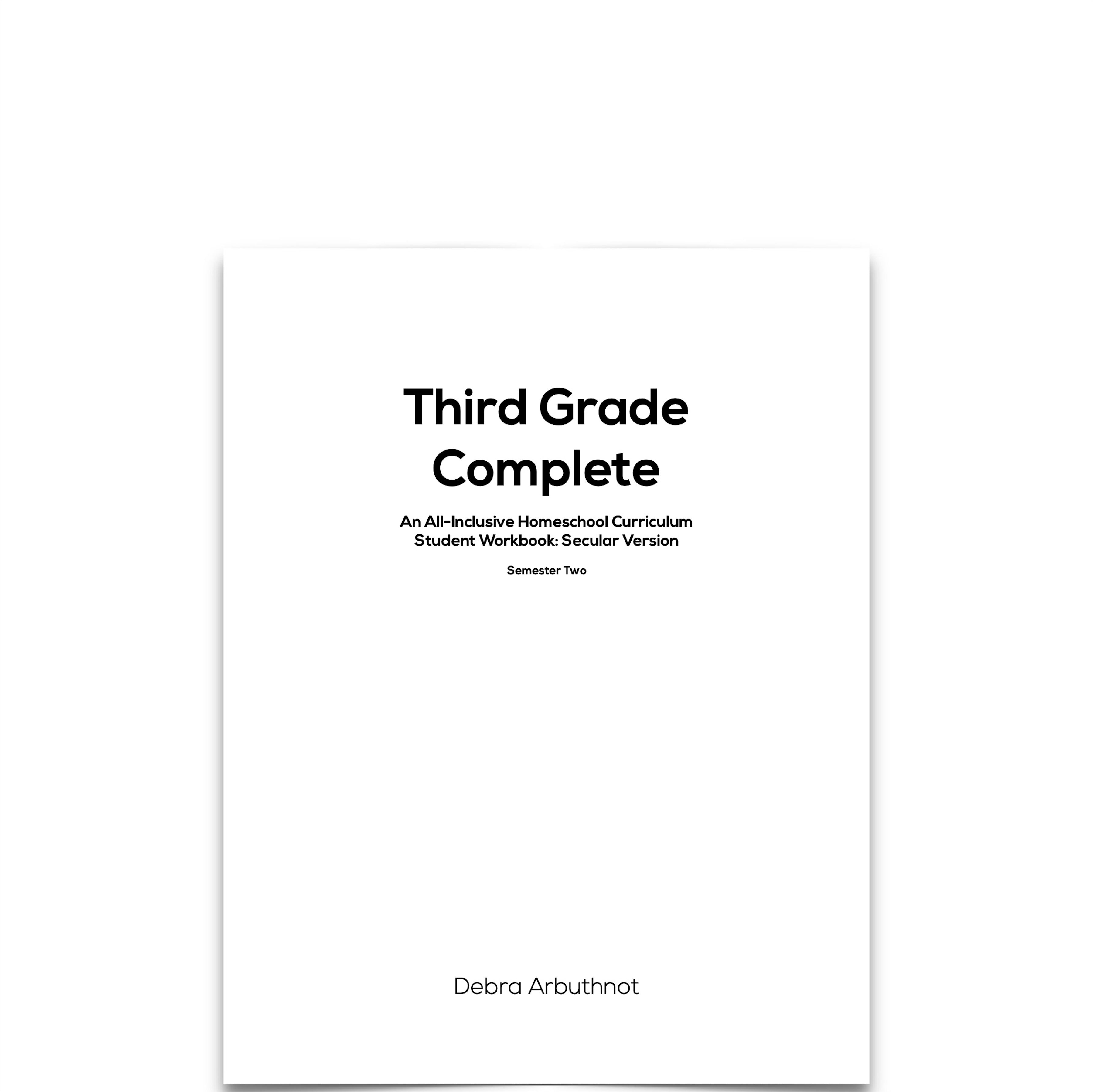 Third Grade Complete Student Workbook Pages: Semester Two (Secular)